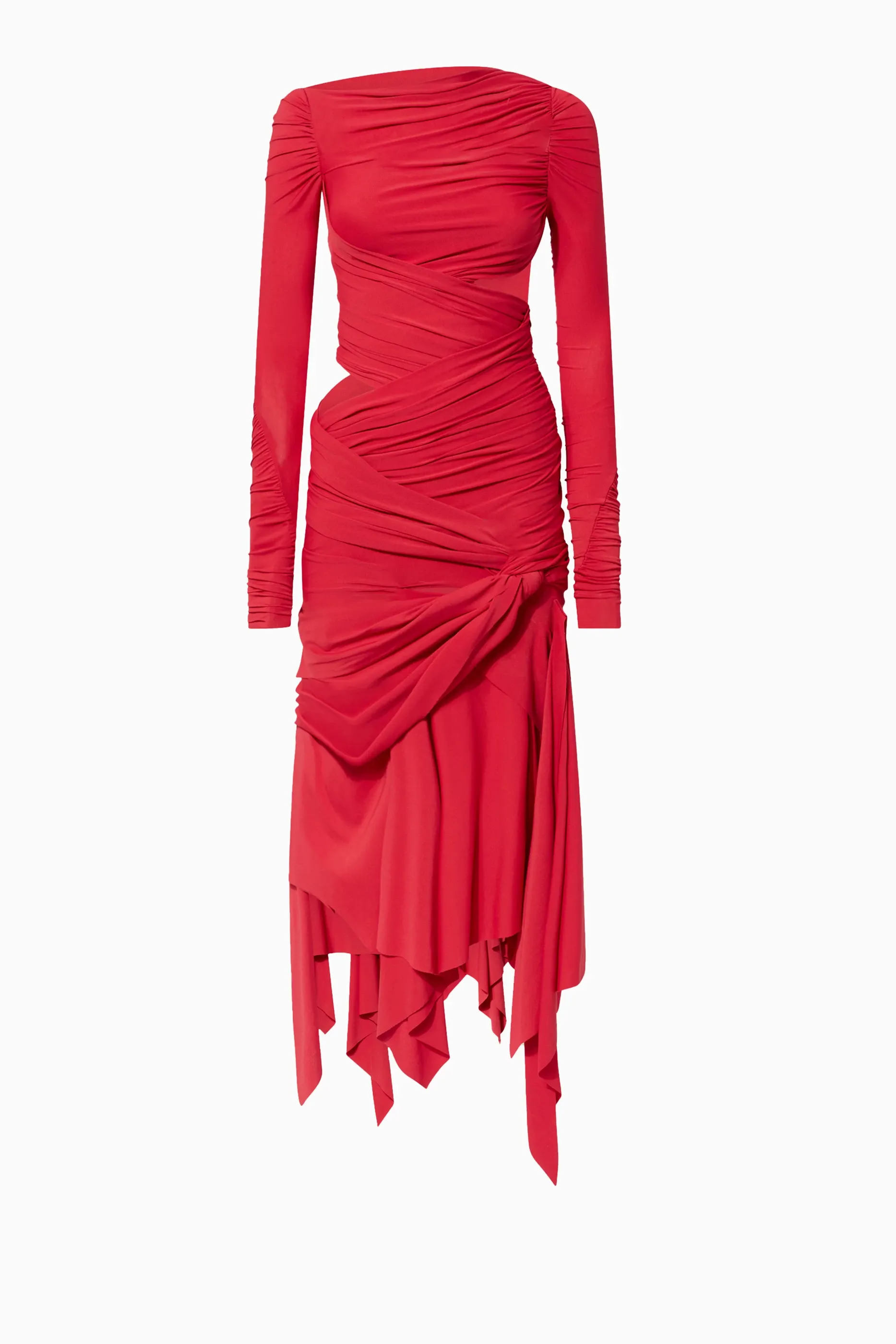 The Attico Ruffled-trim Midi Dress in Stretch-jersey Image 5