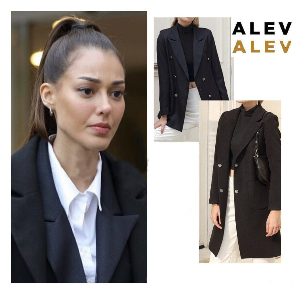 Black Topcoat Worn By Dilan Çiçek Deniz