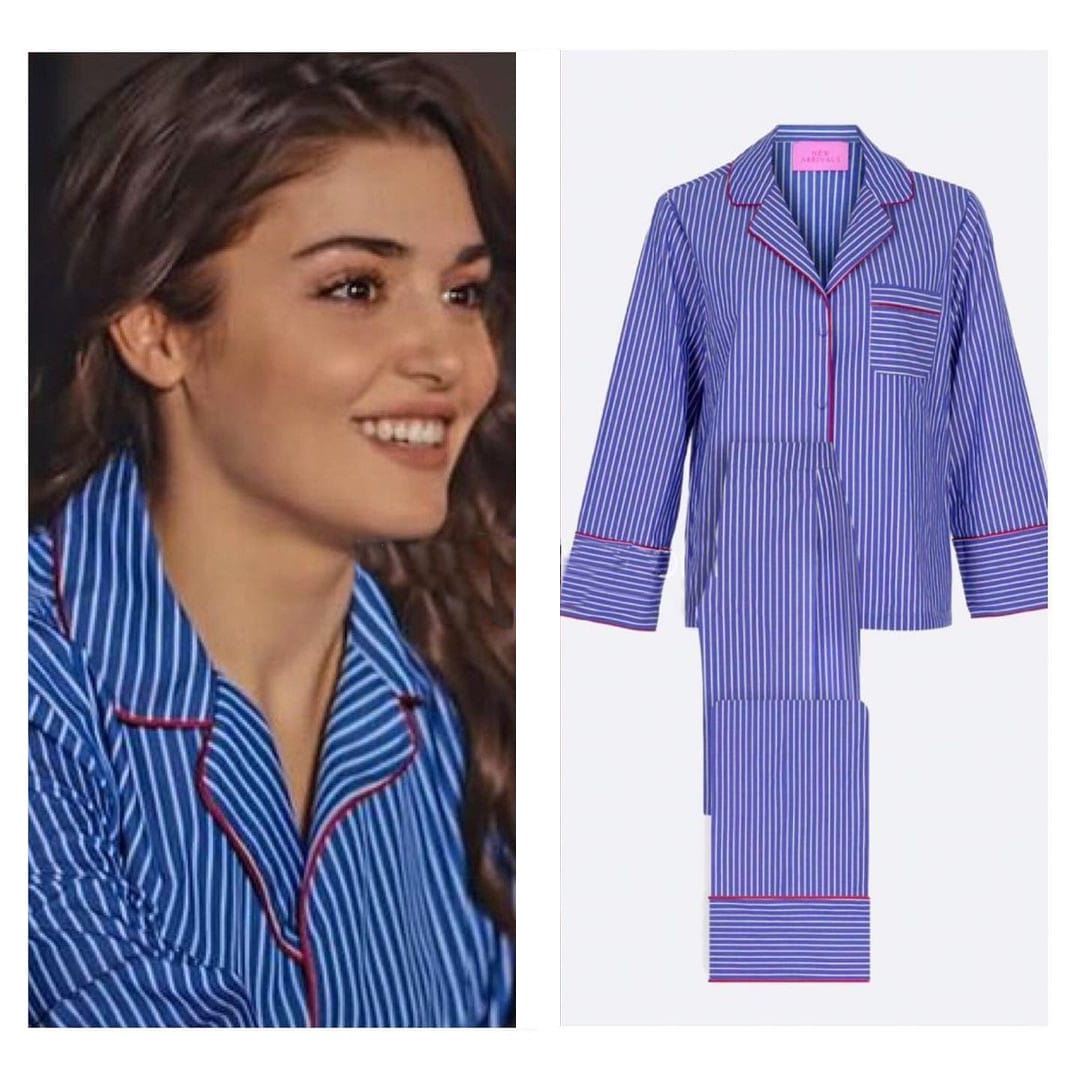 Blue Pajama Suit Worn By Hande Erçel