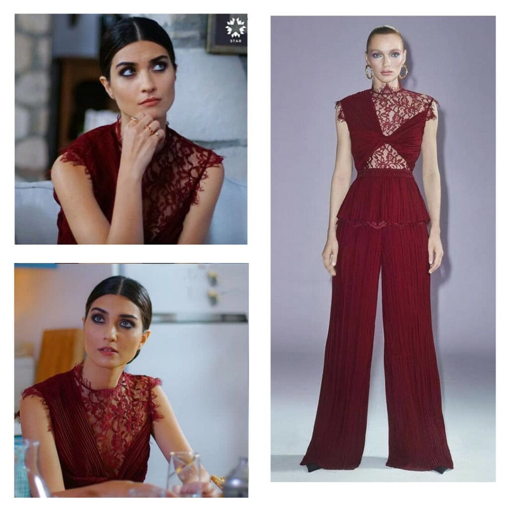 Burgundy Combination Worn By Tuba Büyüküstün