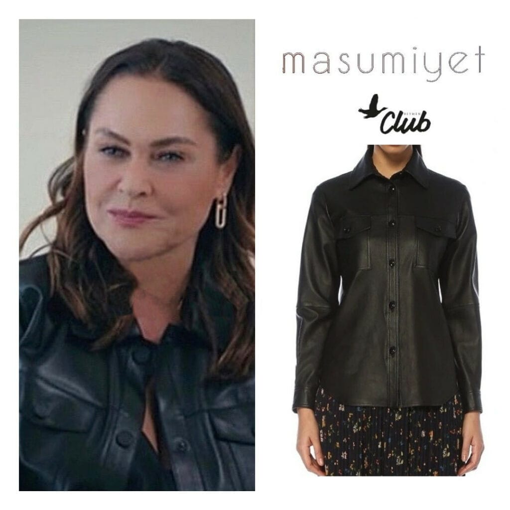 Faux Leather Shirt Worn By Hülya Avşar