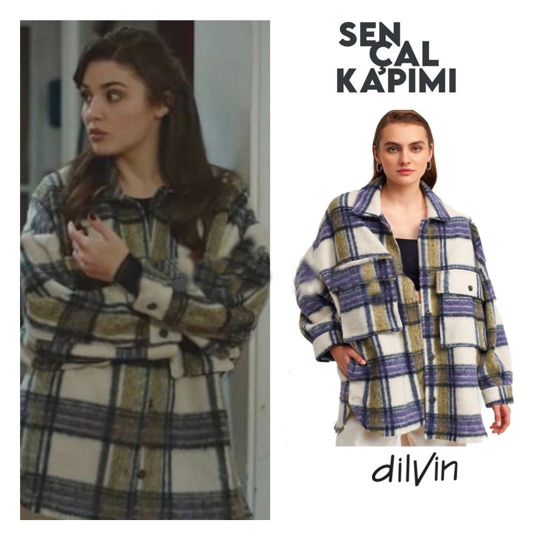 Plated Jacket Worn By Hande Erçel