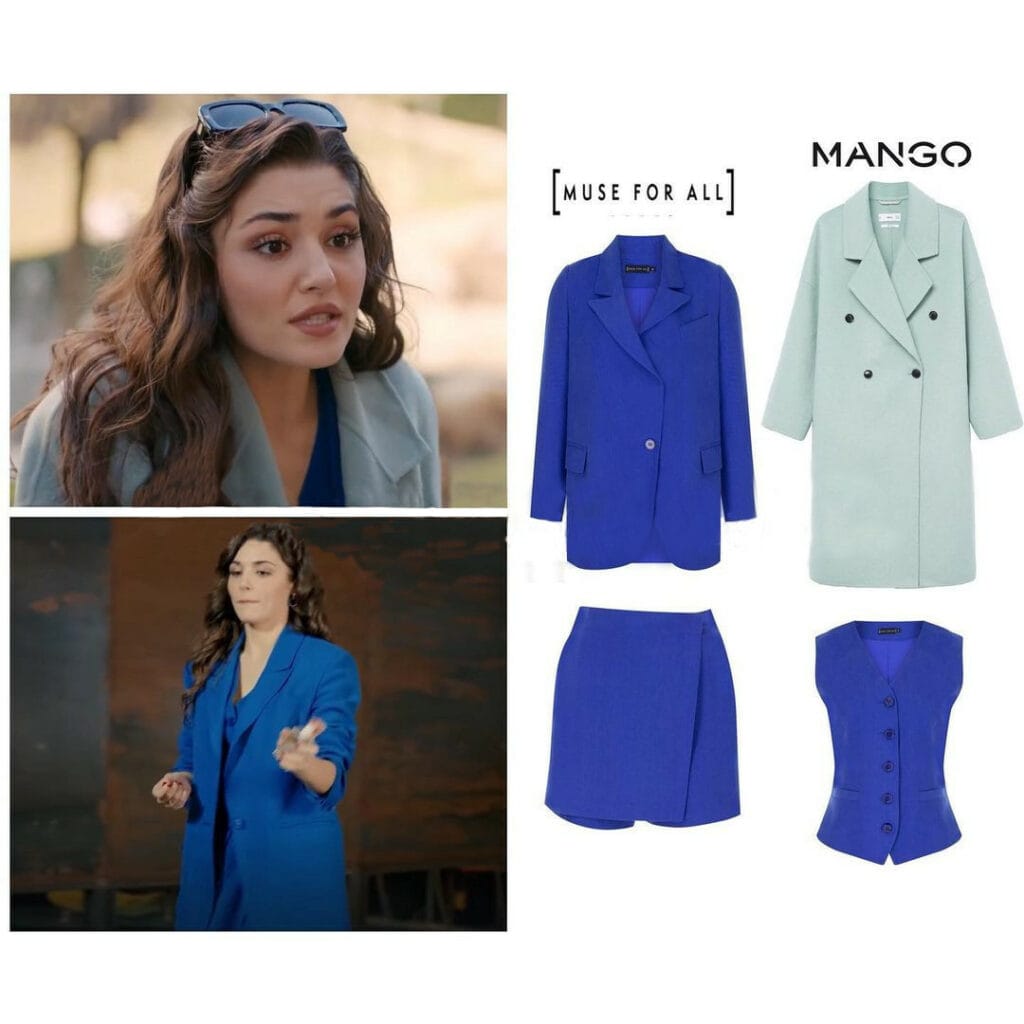 Sax Blue Suit Worn By Hande Erçel