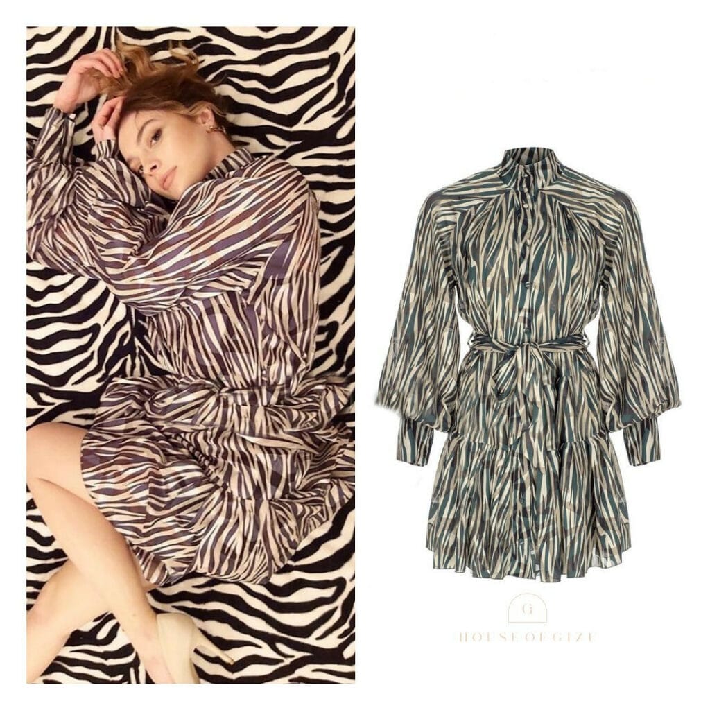 Zebra Pattern Dress Worn By Melis Sezen