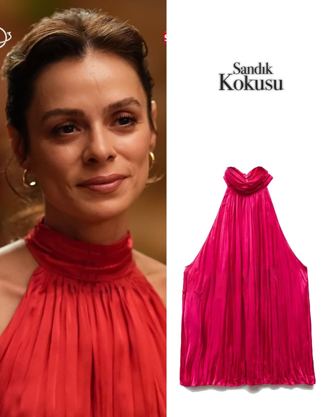 The Fuchsia Satin Blouse Worn By Özge Özpirinçci