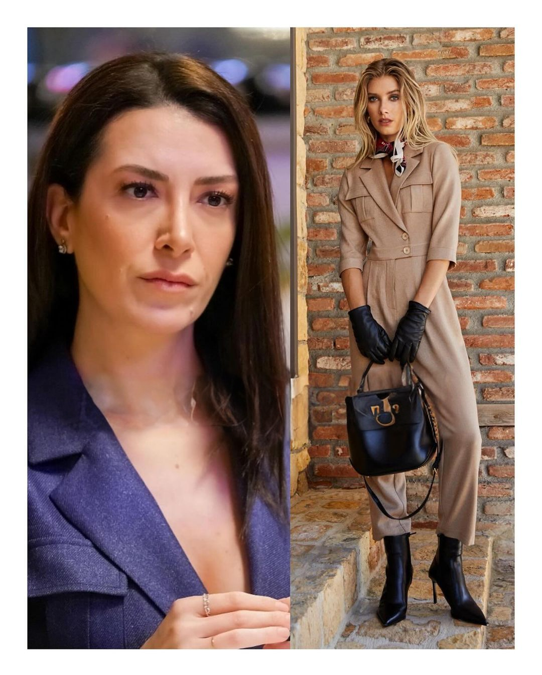 The navy blue jumpsuit worn by Elit Andaç Çam