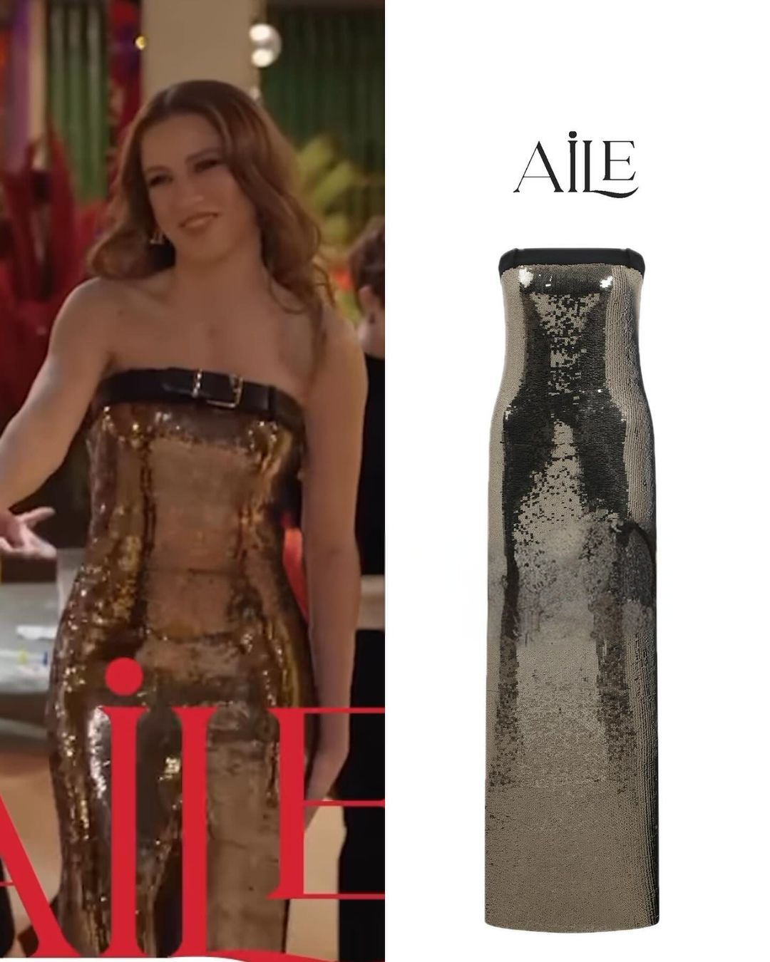 The sequined dress worn by Serenay Sarıkaya