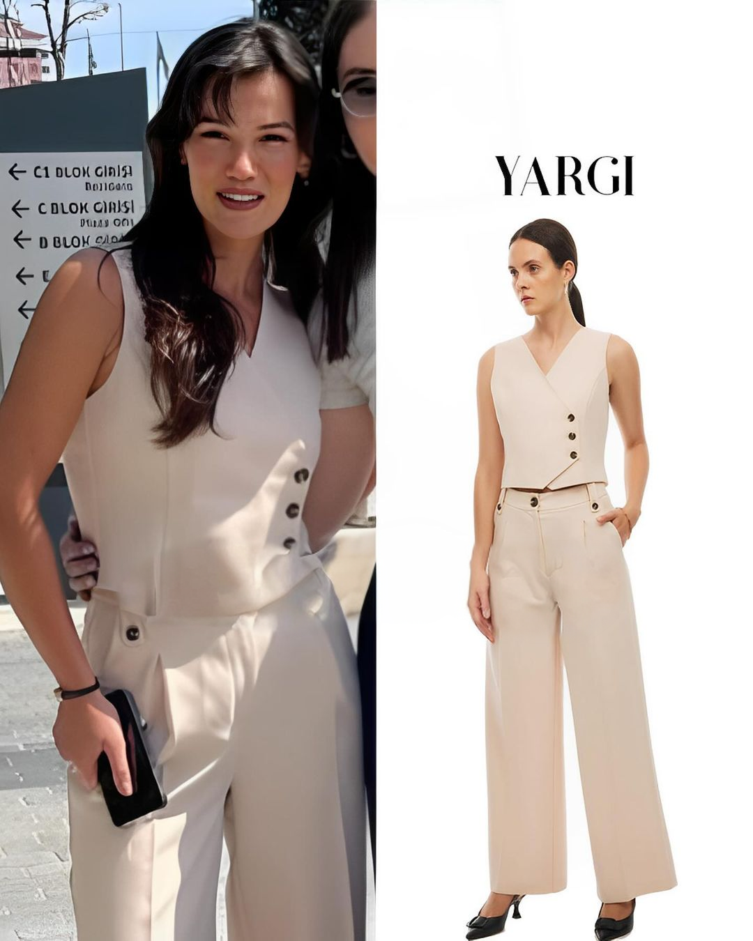 The vest and pants set worn by Pınar Deniz