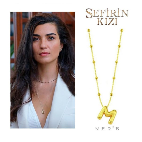 Alphabet Necklace Worn By Tuba Büyüküstün