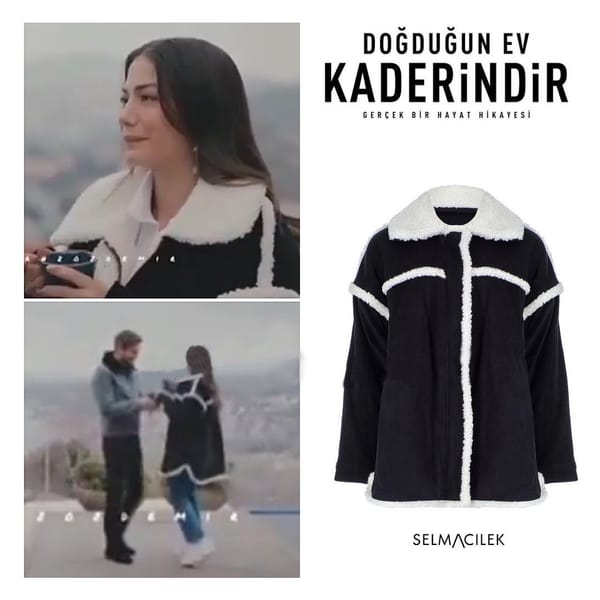 Black White Jacket Worn By Demet Özdemir