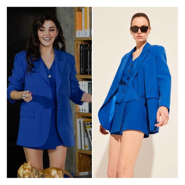 Blue Suit Worn By Hande Erçel