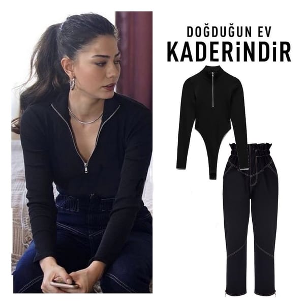 Body And High Waist Jeans Worn By Demet Özdemir