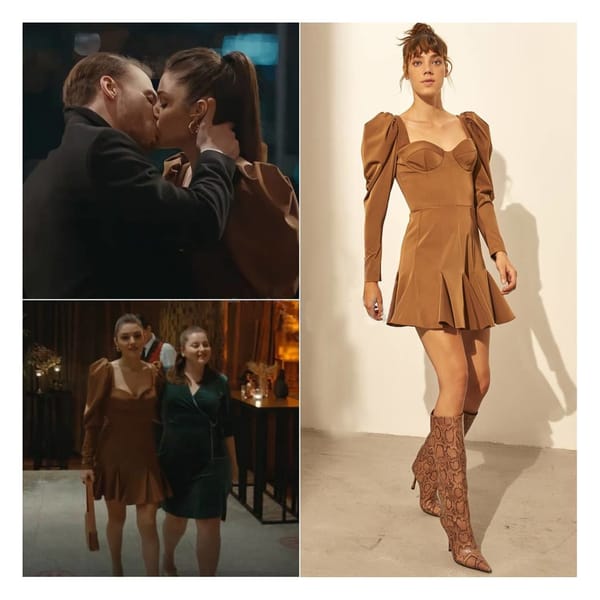 Brown Mini Dress Worn By Hande Erçel