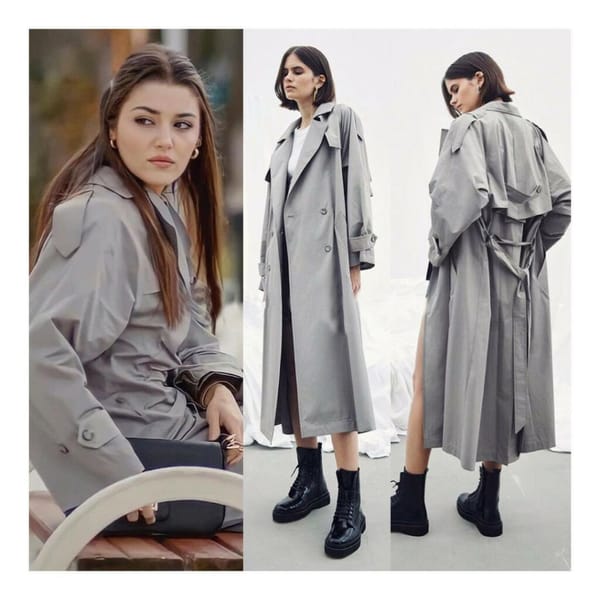 Grey Trenchcoat Worn By Hande Erçel