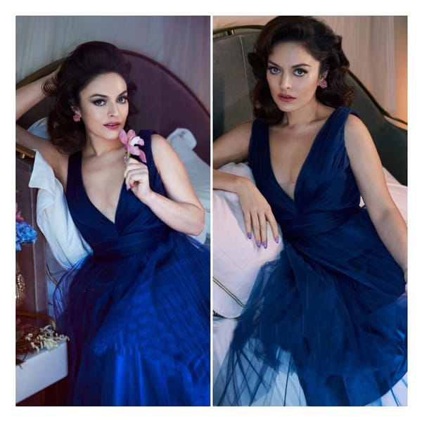 Navy Blue Dress Worn By Ezgi Mola