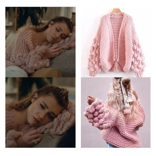 Pink Bubble Cardigan Worn By Deniz Işın