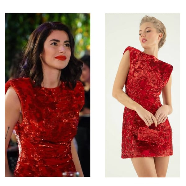 Red Mini Dress Worn By Nesrin Cavadzade