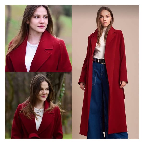 Red Topcoat Worn By Alina Boz