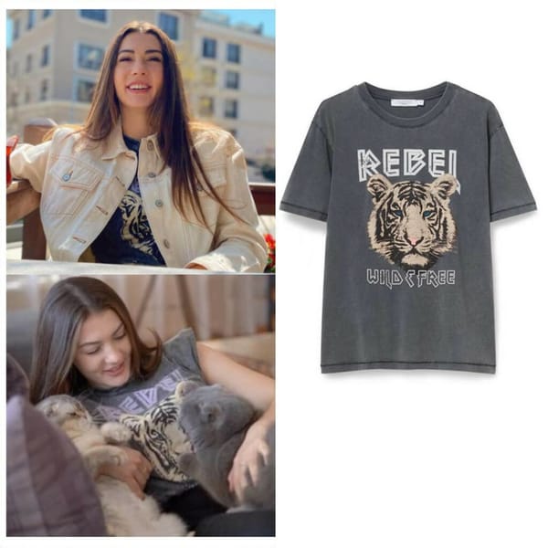 Tiger Print T-shirt Worn By Burcu Özberk