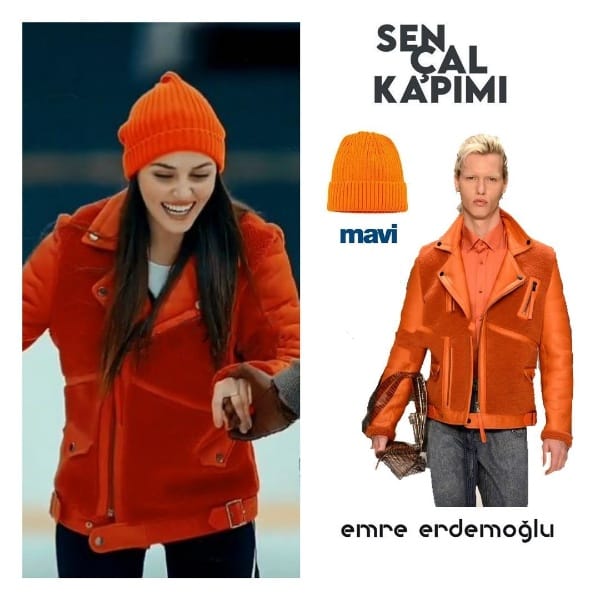 Orange Beret Worn By Hande Erçel