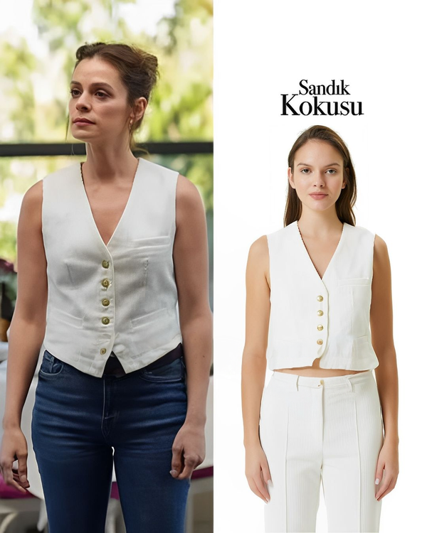 The White Vest Worn By Özge Özpiriçci