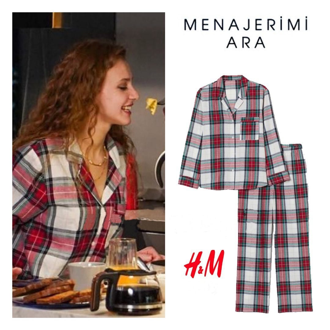 Plaid Pajama Worn By Ahsen Eroğlu