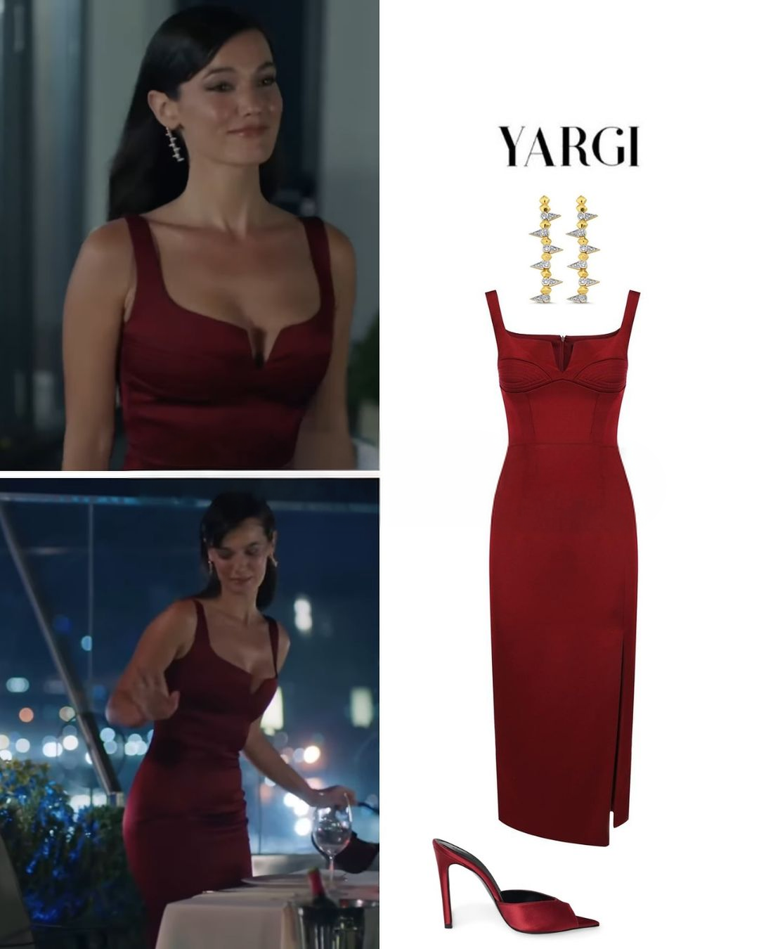 The red dress worn by Pınar Deniz